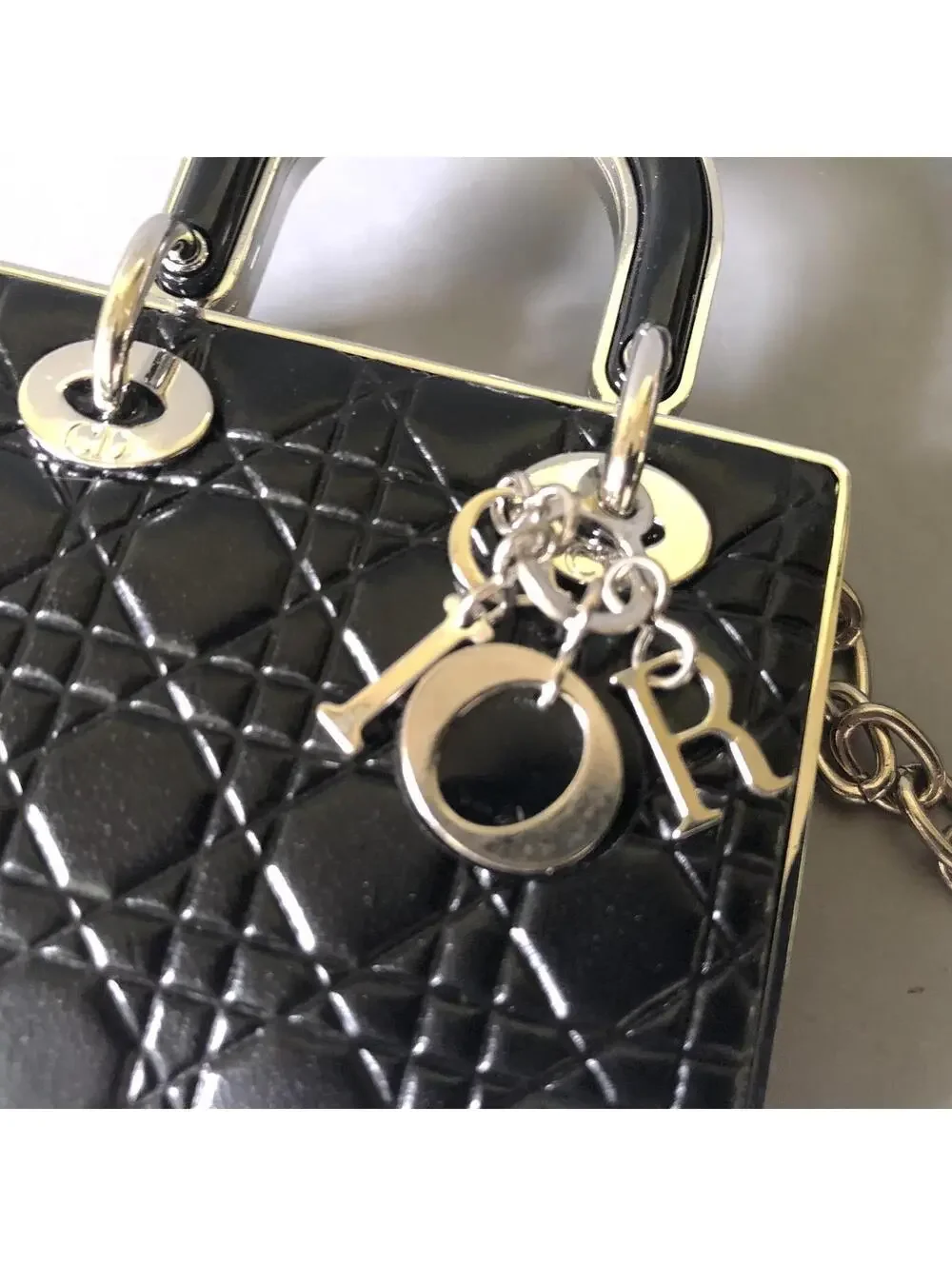 Dior Lady Dior Mini Bag Keychain with Makeup Compact - Picture 5 of 7
